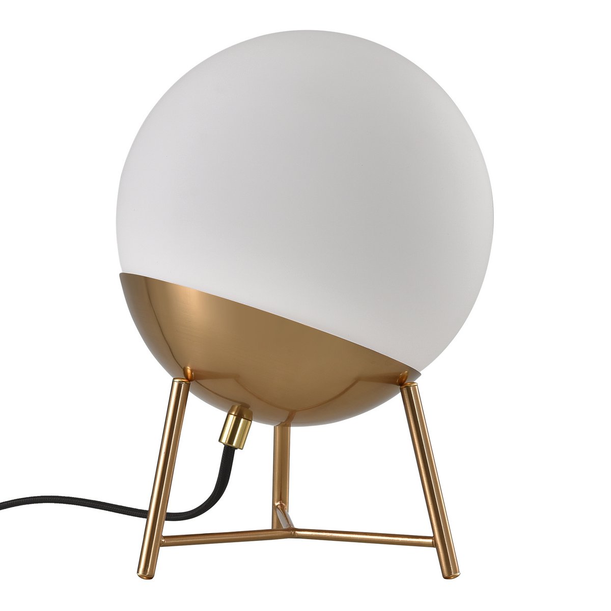 Chelsea Tischlampe – Messing, weißes Glas, Ø20 cm