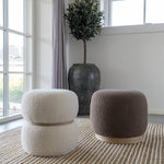 Belfort Pouf – Braun, MDF/Kiefernholz/Schaum/Polyester, 44,5 x 44,5 x 40 cm