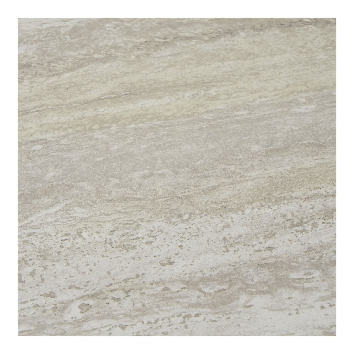 Aalst Beistelltisch - Stahl, MDF, Schwarz, Beige - Ø40x40 cm