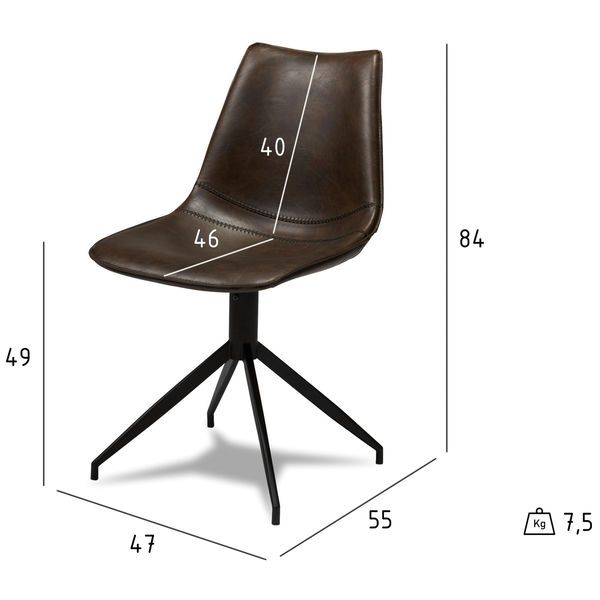 2er Set Esszimmerstühle - Drehbar - Braun