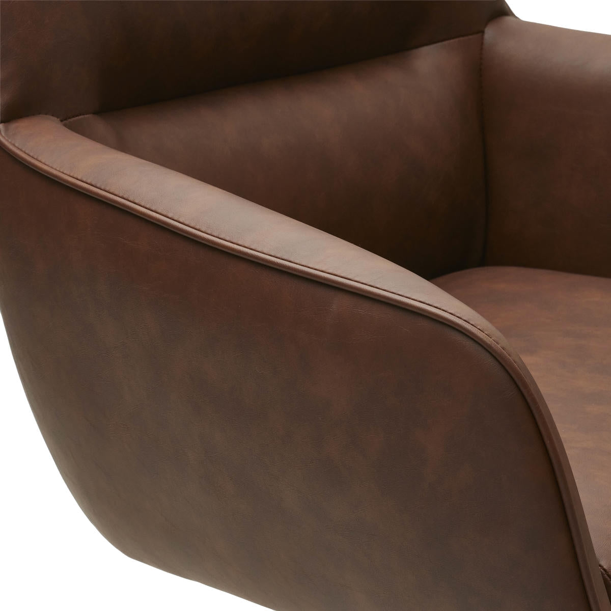 2er Set Esszimmerstühle mit Armlehne - Drehbar - Cognac Braun