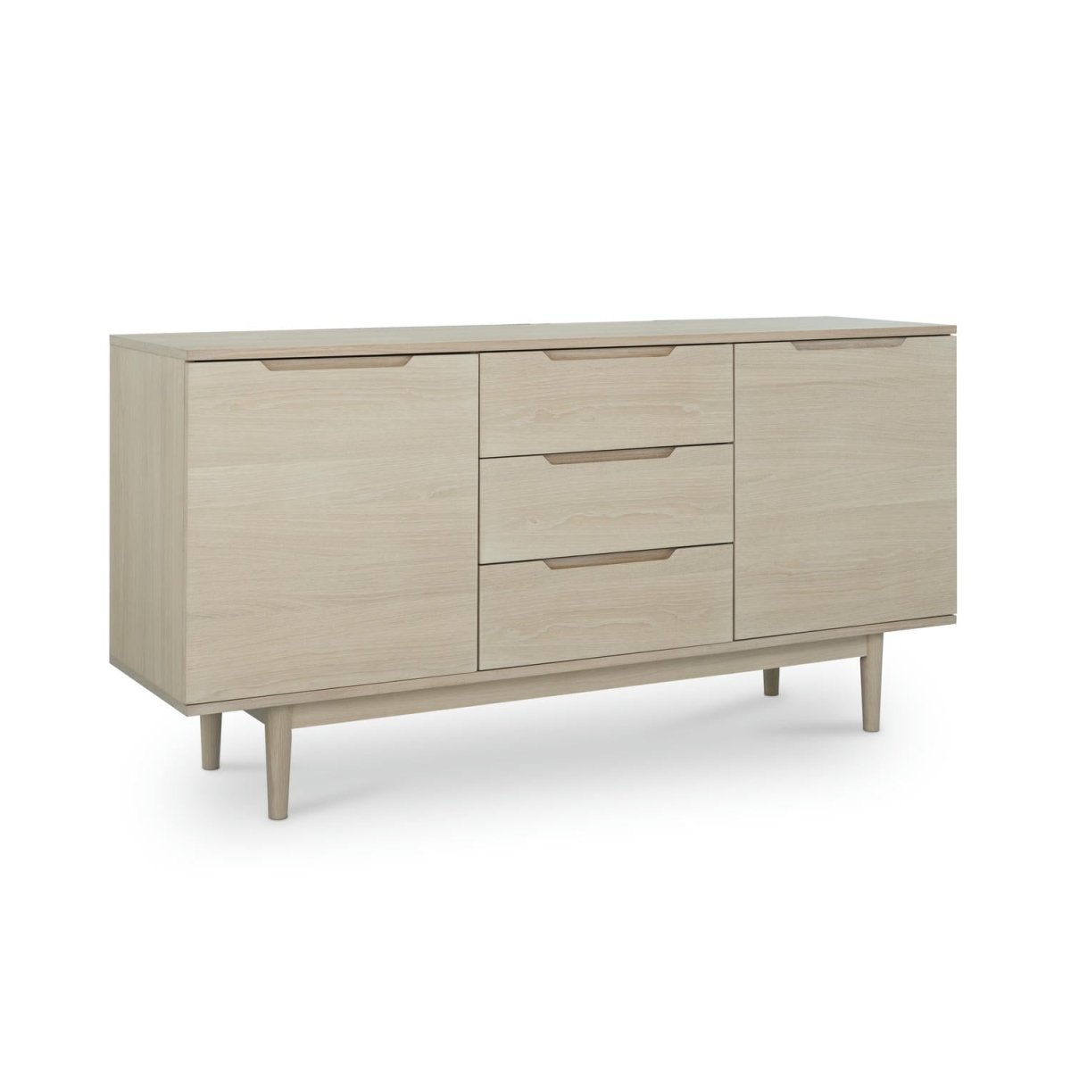 Sideboard mit 2 Türen - 160 cm breit - Eiche bianco