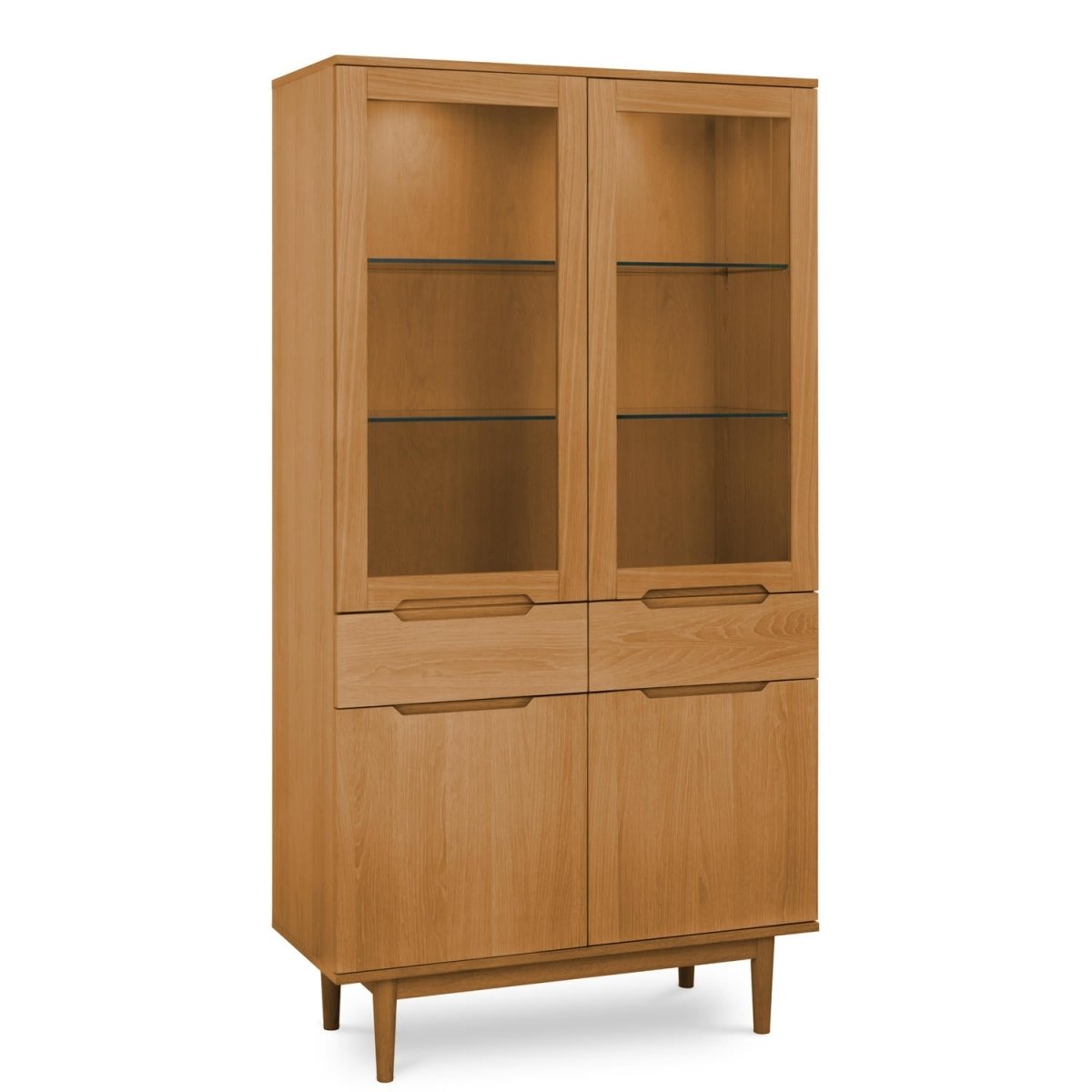 Vitrine mit LED-Beleuchtung - 100 cm breit - Wildeiche