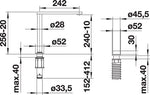 Blanco Eloscope F II - Küchenarmatur, für Unterfenstermontage, 2 Hahnlöcher, Chrom 516672