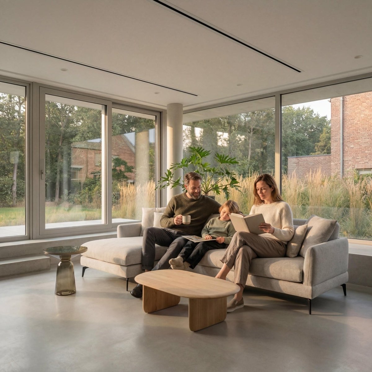 L-Form Ecksofa Links - Stoffbezug Grau