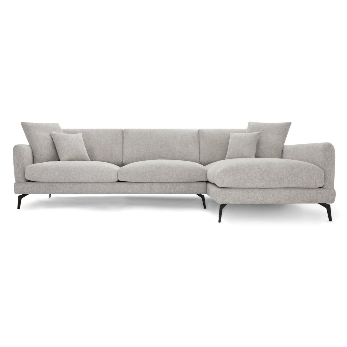 L-Form Ecksofa Rechts - Stoffbezug Grau