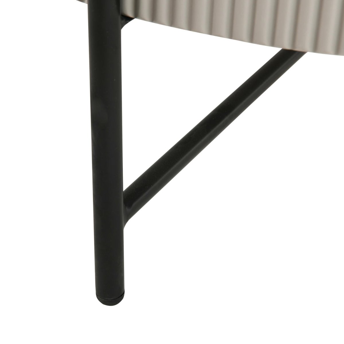 Couchtisch Rund ø80 cm - Marmoroptik & Lamellenoptik Grau