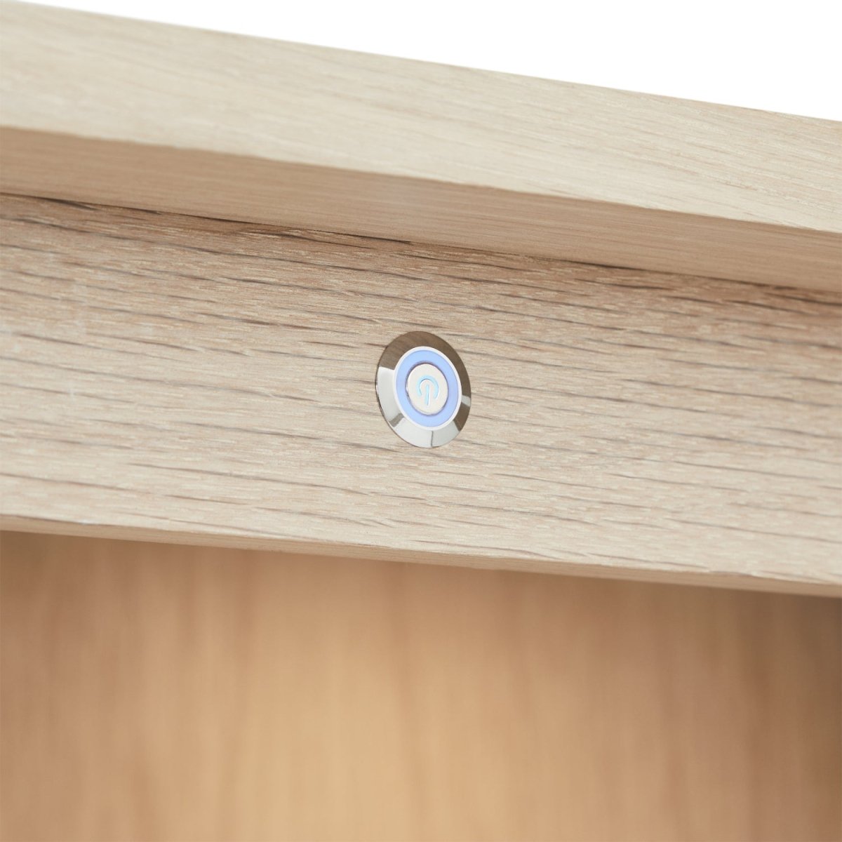 Highboard mit LED-Beleuchtung - 123 cm breit - Eiche bianco