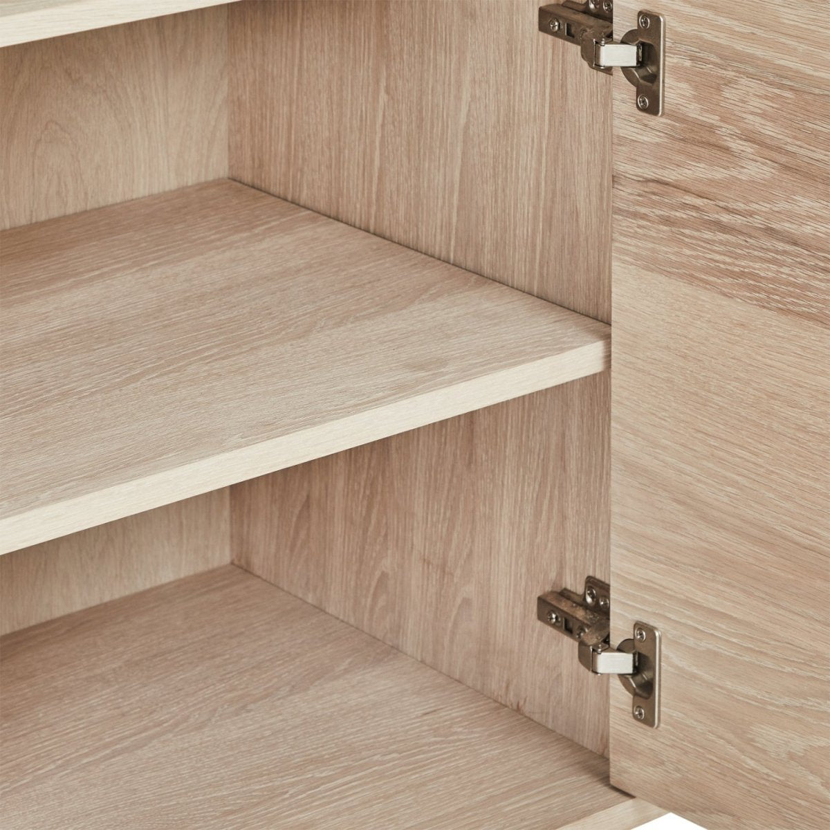 Highboard mit LED-Beleuchtung - 123 cm breit - Eiche bianco