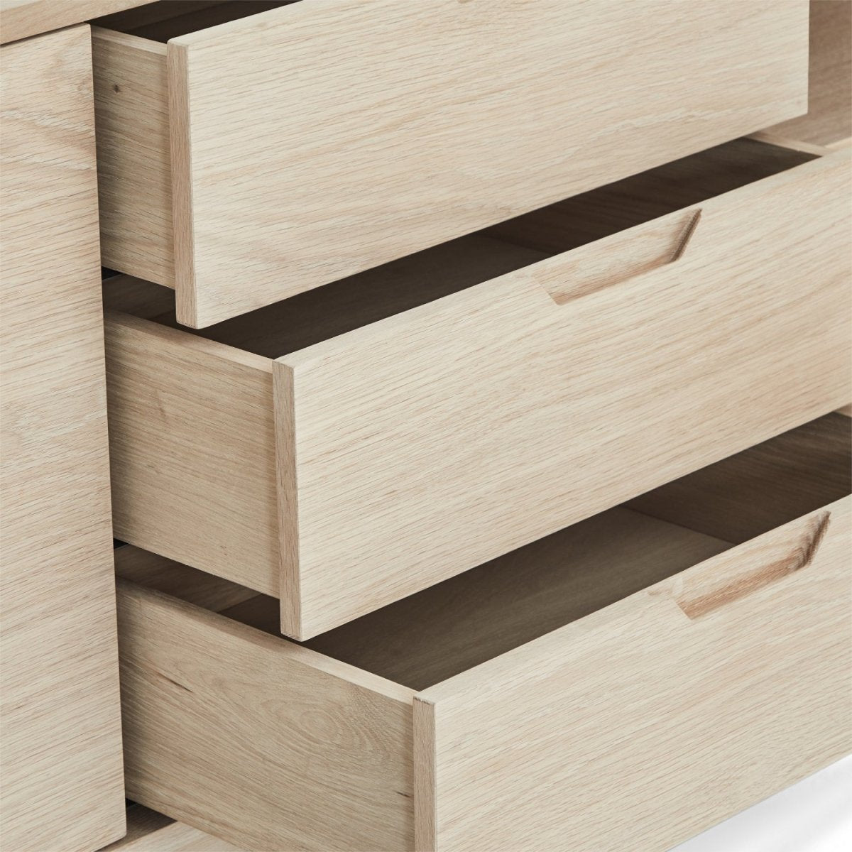 Sideboard mit 2 Türen - 180 cm breit - Eiche bianco
