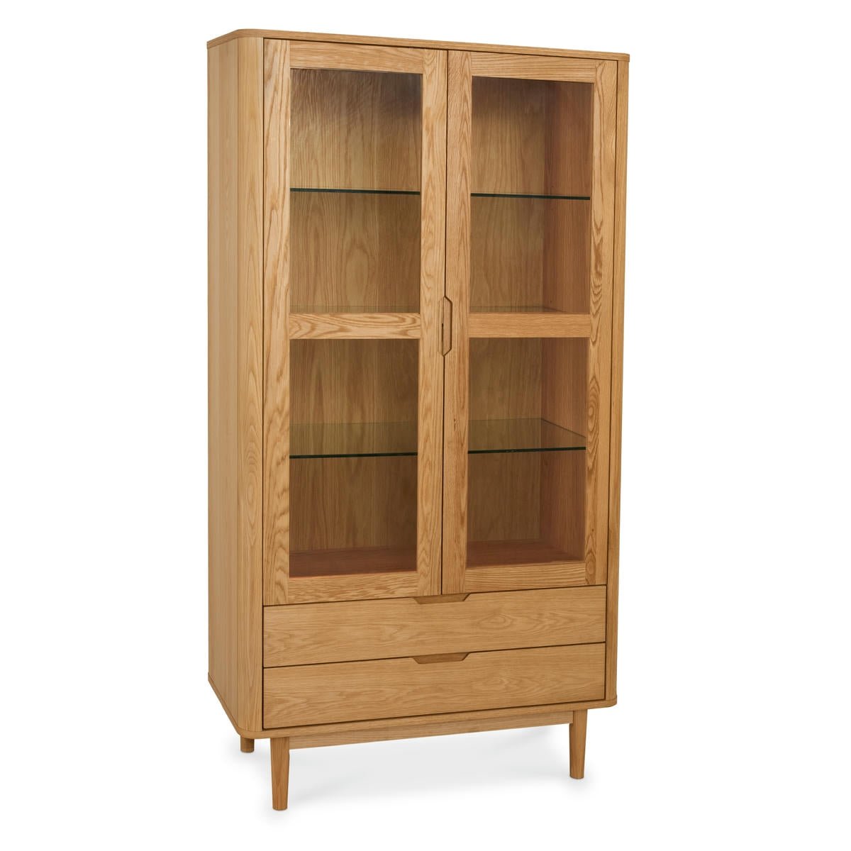 Vitrine mit LED-Beleuchtung - 100 cm breit - Wildeiche
