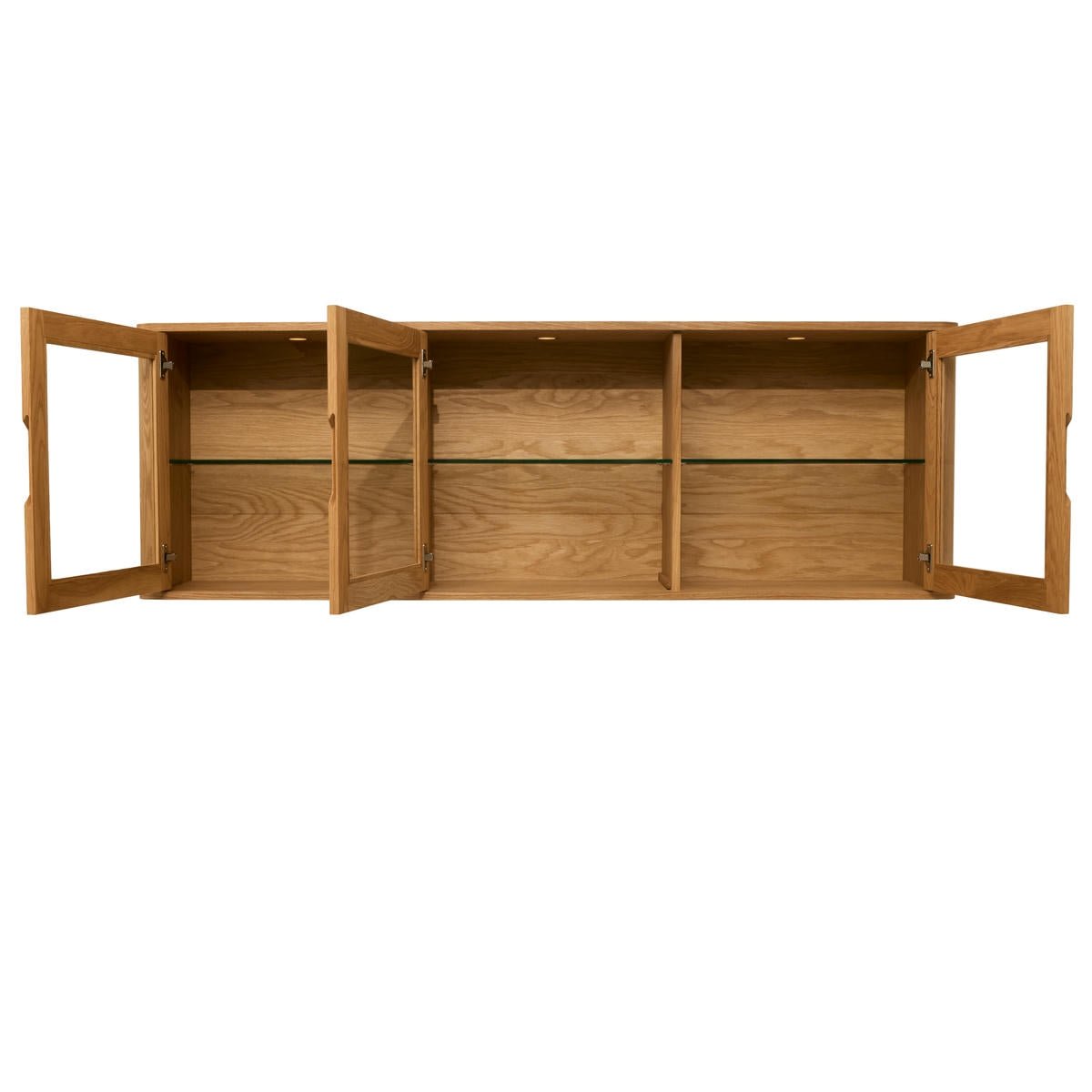 Wandschrank mit LED-Beleuchtung - 180 cm breit - Wildeiche