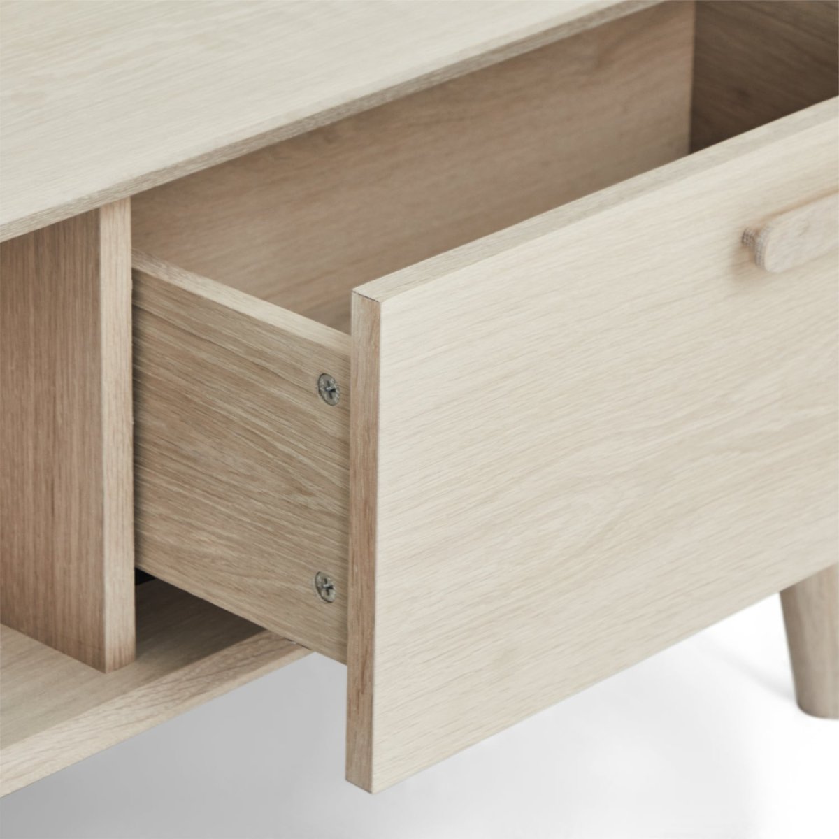 Couchtisch mit Stauraum Rechteckig 120x75 cm - Eiche Bianco