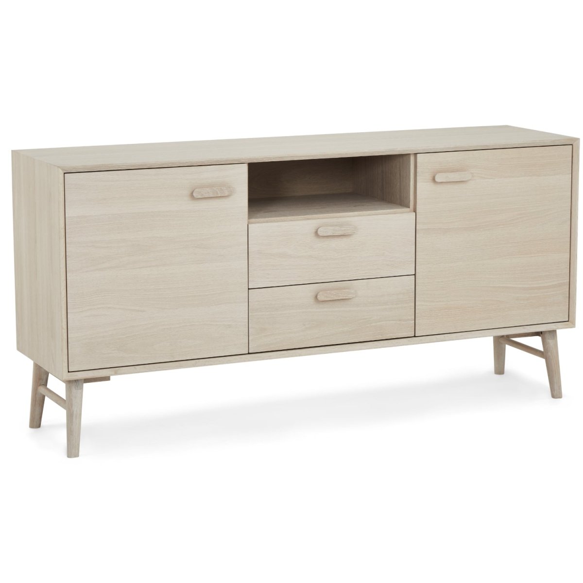 Sideboard mit 2 Türen - 160 cm breit - Eiche bianco