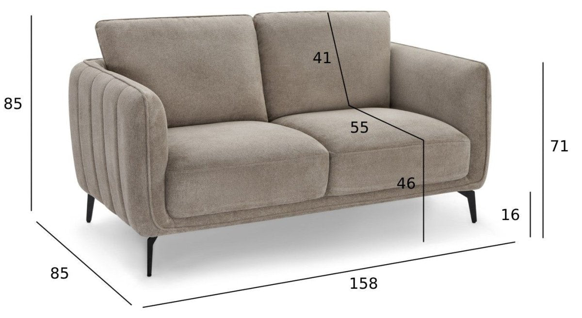 2-Sitzer Sofa - Stoffbezug Beige