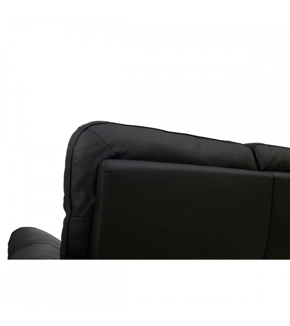 3-Sitzer Sofa - mit Elektrische Relaxfunktion, USB - Echtleder Schwarz