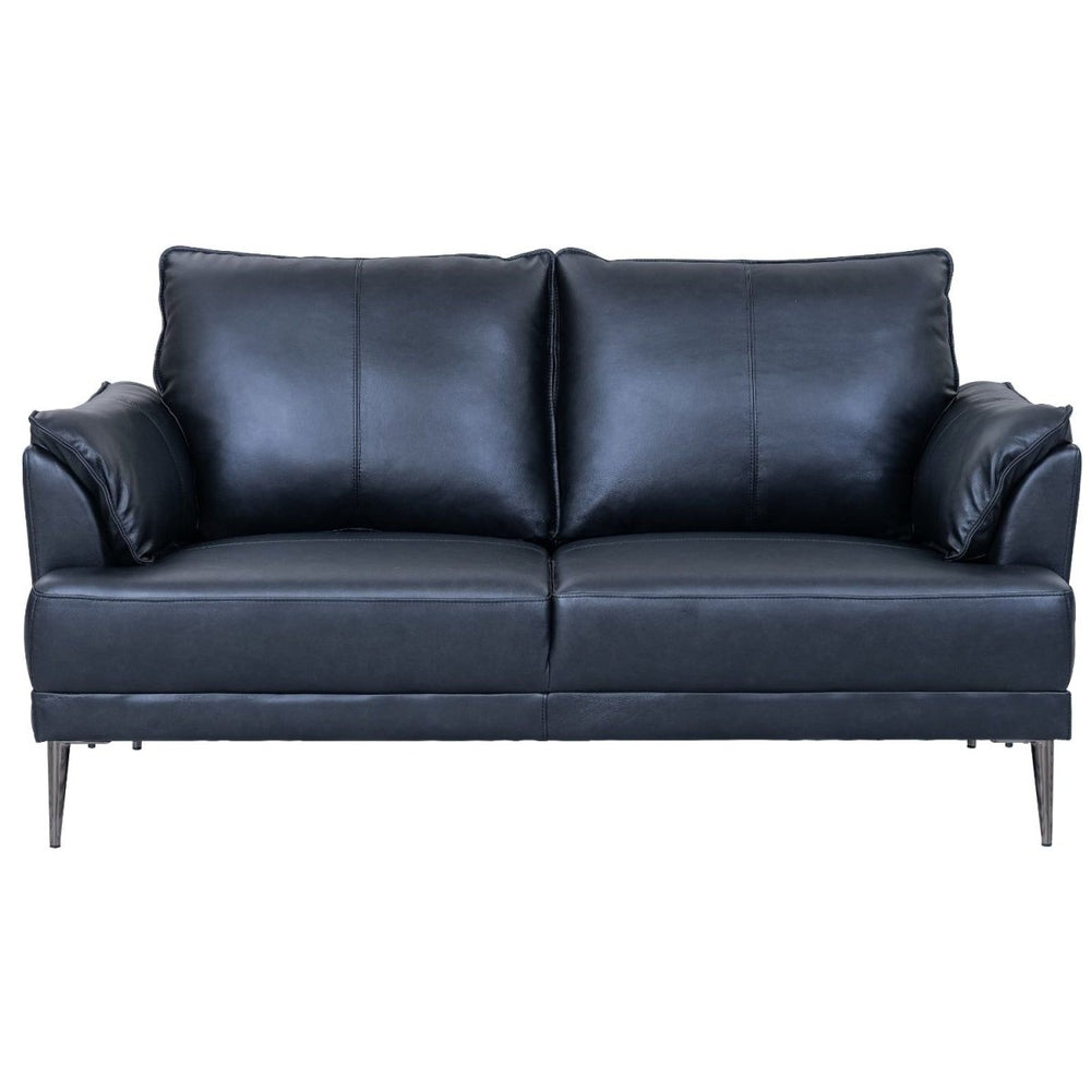 2-Sitzer Ledersofa Soul – Echtleder Schwarz, Skandinavisch