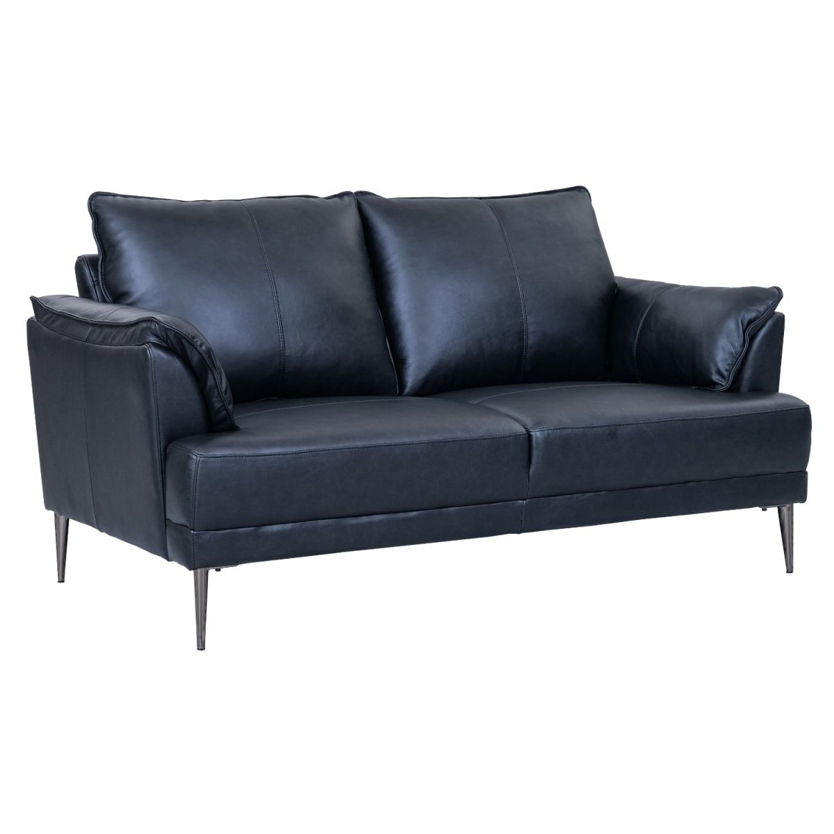 2-Sitzer Ledersofa Soul – Echtleder Schwarz, Skandinavisch