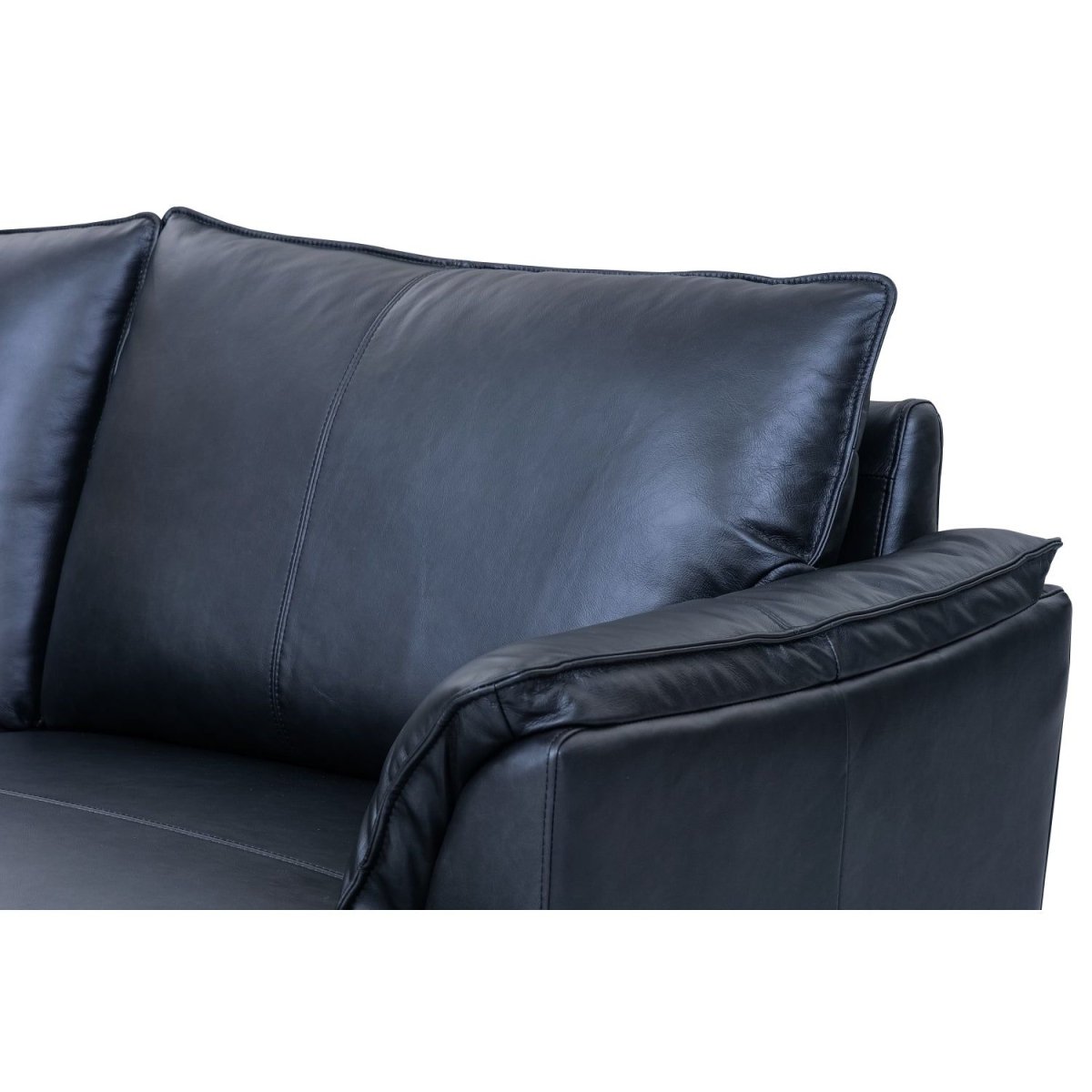 3-Sitzer Ledersofa - Echtleder Schwarz