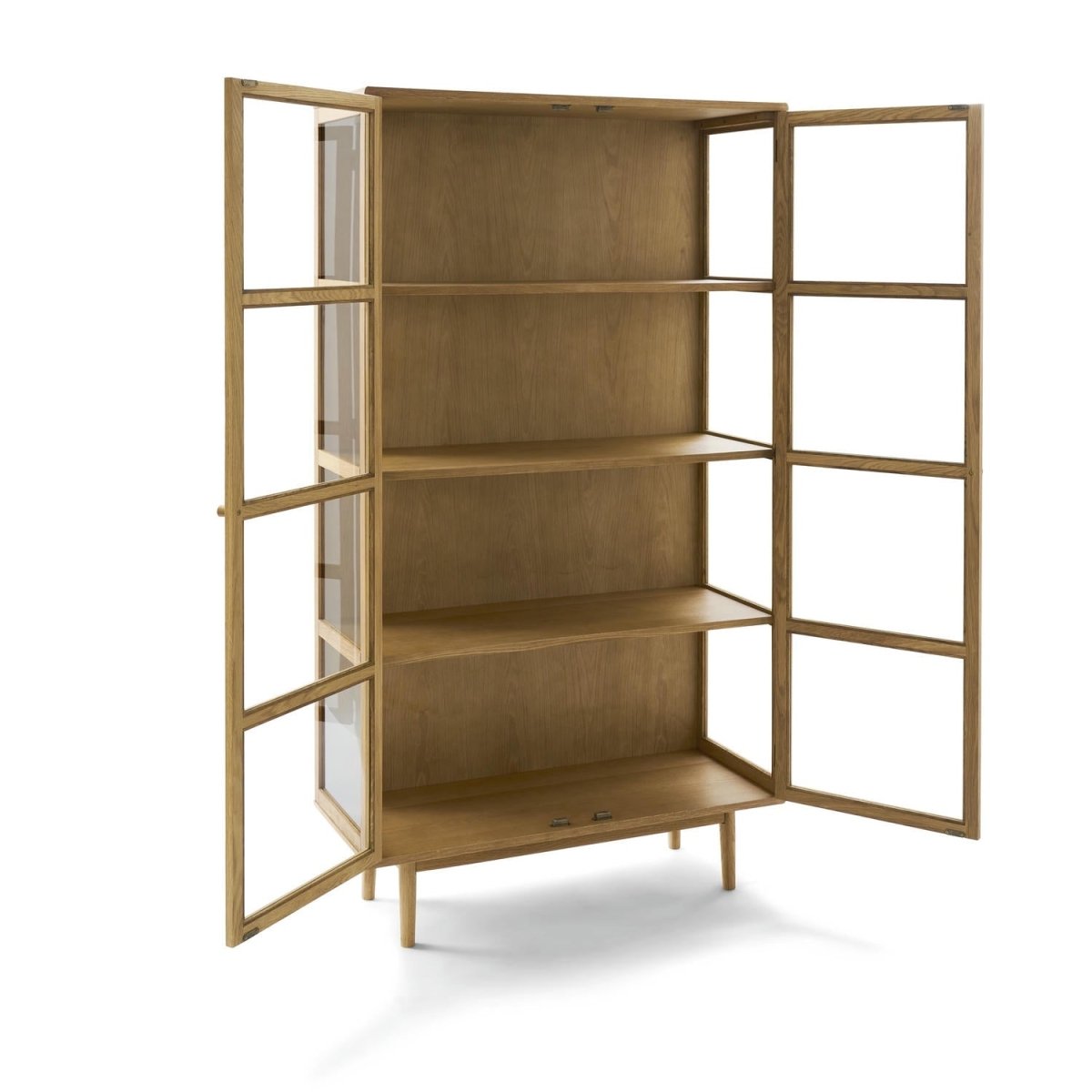 Vitrine mit Glastüren - 100 cm breit - Wildeiche