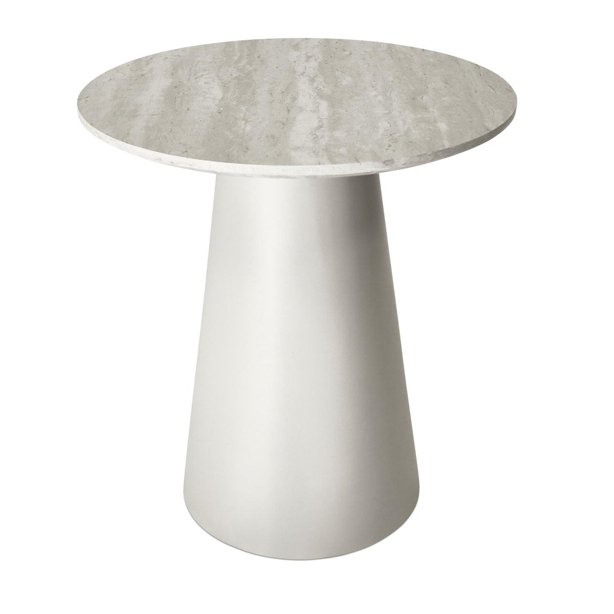 Couchtisch Rund ø45 cm - Travertine-Optik Grau