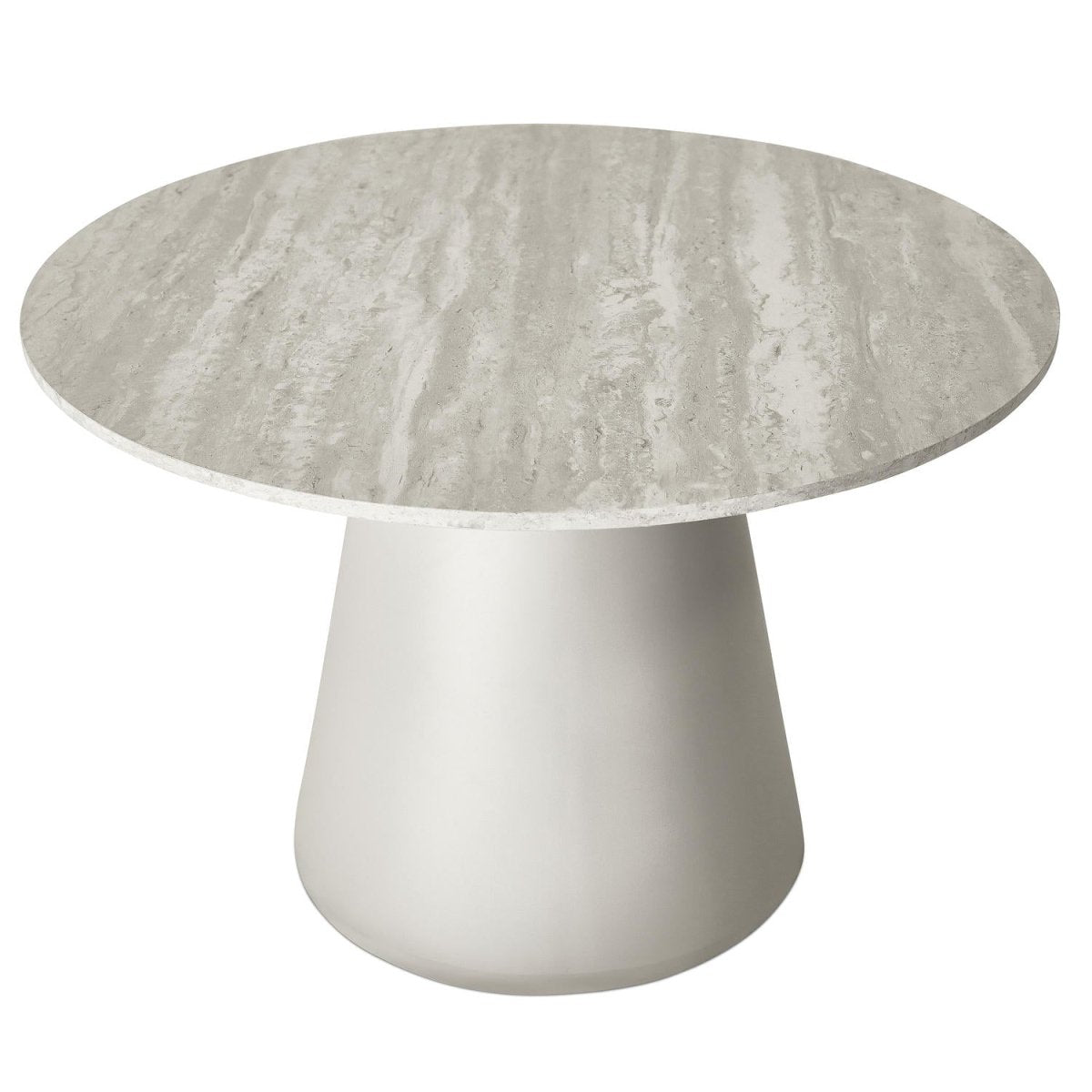 Couchtisch Rund ø60 cm - Travertine-Optik Grau