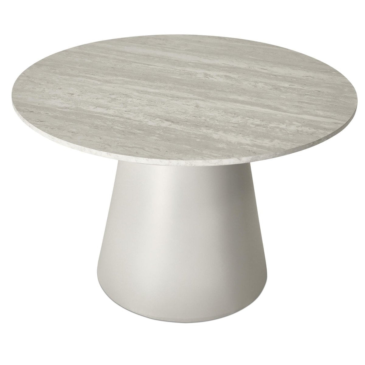 Couchtisch Rund ø60 cm - Travertine-Optik Grau