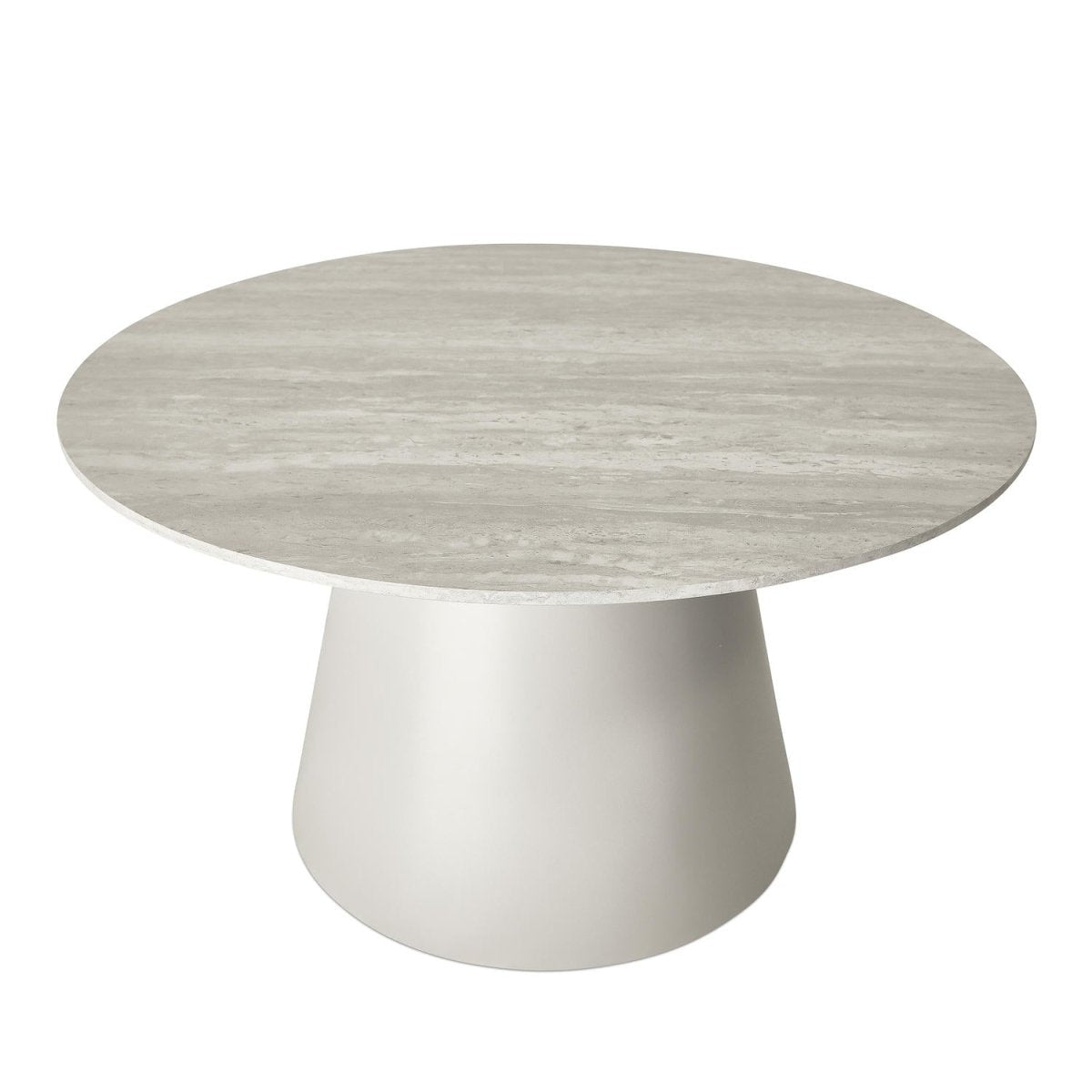 Couchtisch Rund ø80 cm - Travertine-Optik Grau