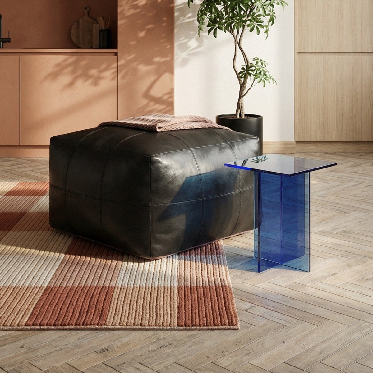 Tenna Pouf 60x60x45 cm - Schwarz