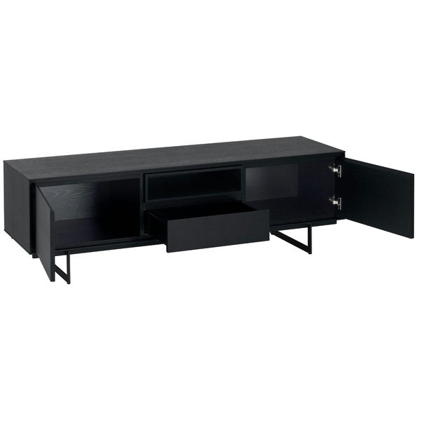 TV-Tisch mit 2 Türen - 160 cm breit - Schwarz
