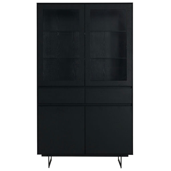 Vitrine mit LED-Beleuchtung - 110 cm breit - Schwarz