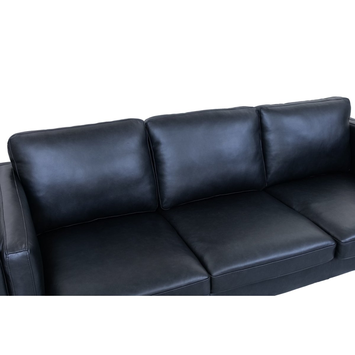 3-Sitzer Ledersofa - Echtleder Schwarz