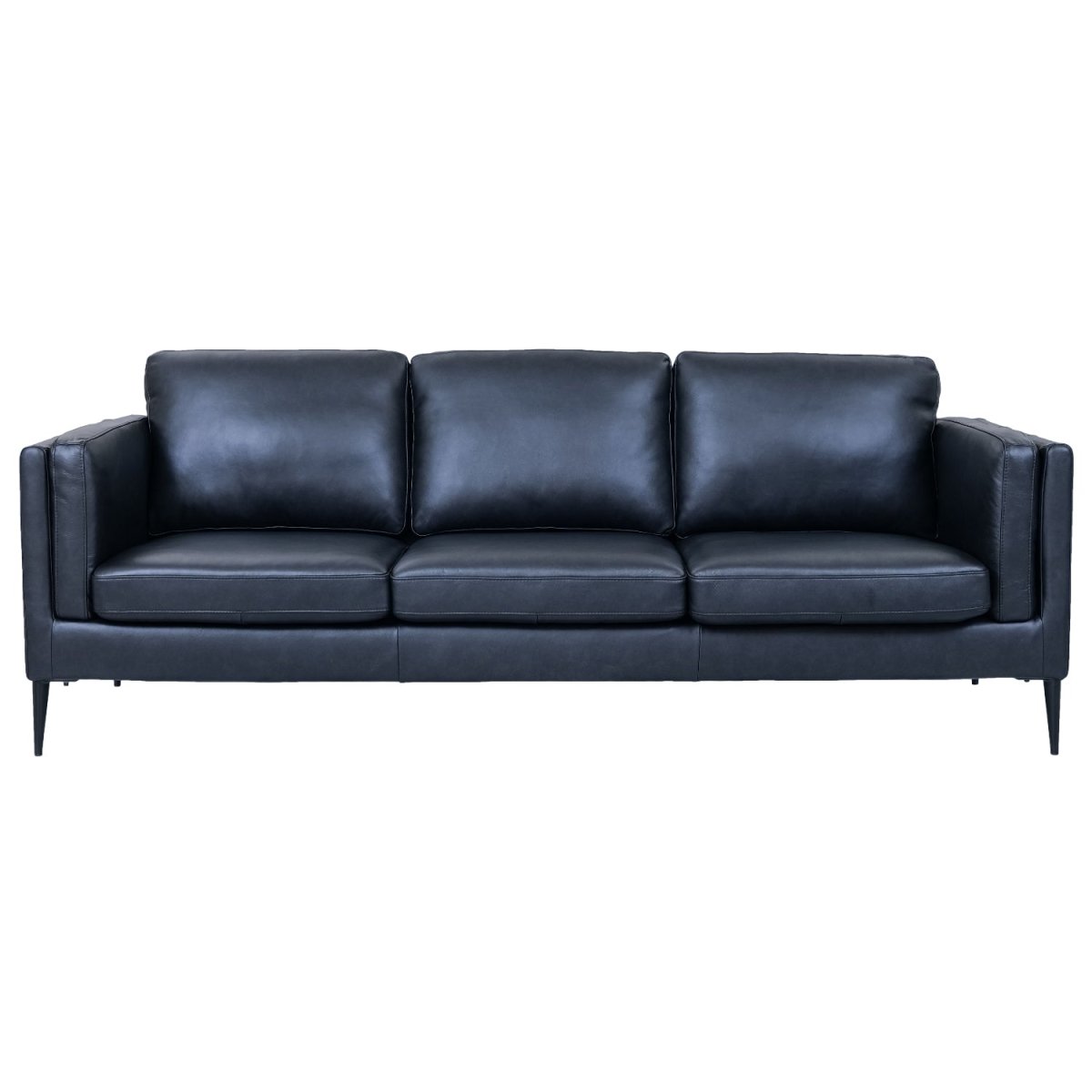 3-Sitzer Ledersofa - Echtleder Schwarz